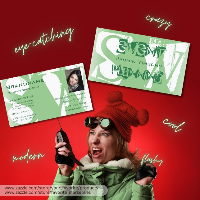 Stylish Sage Green White with Photo and Monogram Business Card (Creator Uploaded)