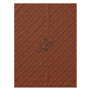Stylish Sagittarius Zodiac Sign in Mahogany Decor Tablecloth