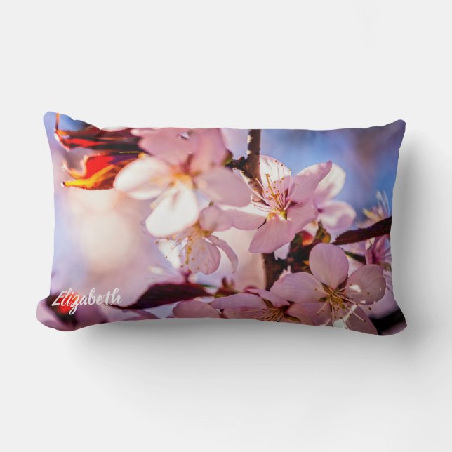 Stylish Sakura Blossoms Lumbar Pillow (Front)
