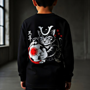 Stylish Samurai Cat Japan Soccer For Football fans Tri-Blend Shirts