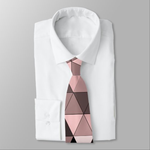 Stylish Sangria Brown  Pink Pattern Design Neck Tie