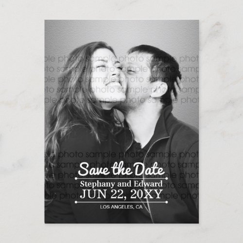 Stylish Save the Date Photo Postcard