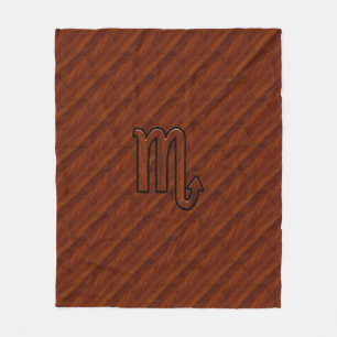 Stylish Scorpio Zodiac Symbol in Mahogany Fleece Blanket