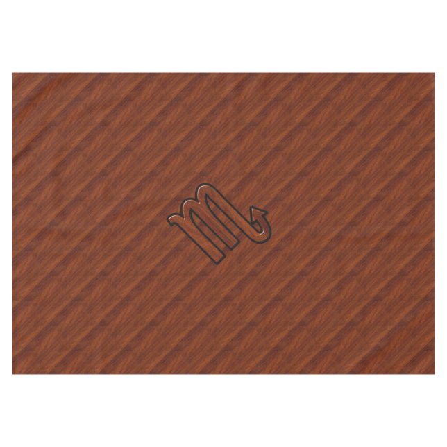 Stylish Scorpio Zodiac Symbol in Mahogany Tablecloth (Front (Horizontal))