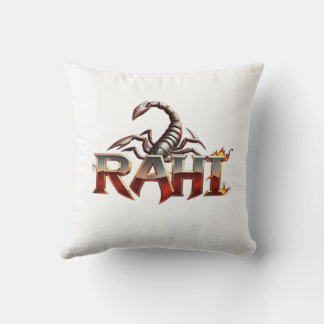 Stylish Scorpion Design Pillow with Name "RAHI"