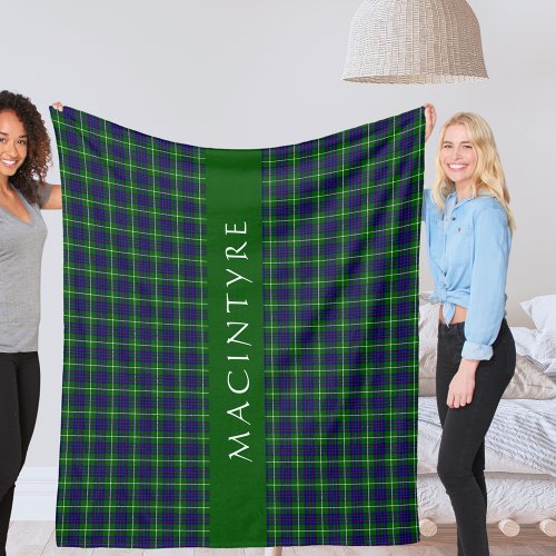 Stylish Scottish Clan MacIntyre Tartan Custom   Fleece Blanket