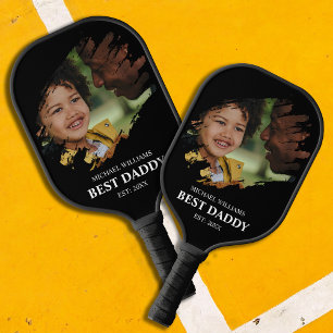 Stylish Scratched Effect Photo Personalized Pickleball Paddle