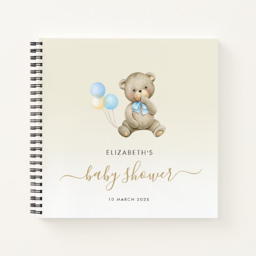 stylish script baby shower guestbook notebook