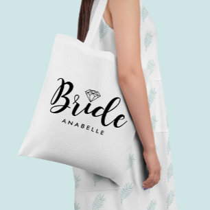 Stylish Script "Bride" Tote Bag