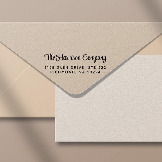 Stylish Script Business Return Address Self-inking Stamp (Creator Uploaded)