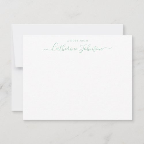 Stylish Script Calligraphy A Note From Mint Green