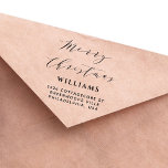 Stylish Script Calligraphy Merry Christmas Family Self-inking Stamp<br><div class="desc">Add a personalized touch to your mail or gifts this holiday season with this minimalist elegant return address stamp. It featured a delicate soft and sophisticated script lettering saying " Merry Christmas", a serif text of your family name and an address beneath it. Personalize it further using the "Edit using...</div>