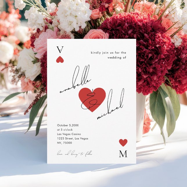Stylish Script Casino Vegas Wedding Invitation (Creator Uploaded)