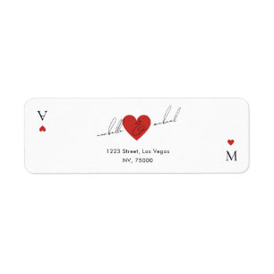 Stylish Script Casino Vegas Wedding Return Address Label