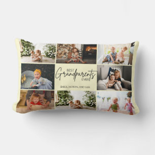 Stylish Script Collage Best Grandparents Evers  Lumbar Pillow