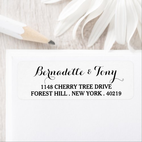 Stylish Script Custom Name  Address Label