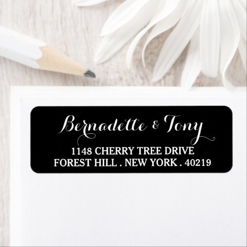 Stylish Script Custom Name  Address Label