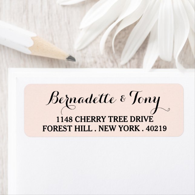 Stylish Script Custom Name & Address Label (Insitu)