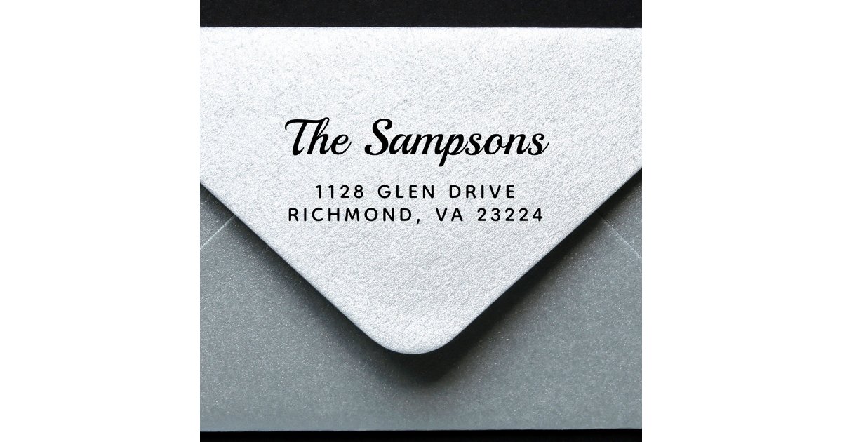 Customizable Script Font Return Address Stamp Stylish Script Custom Return Address Self-inking Stamp | Zazzle
