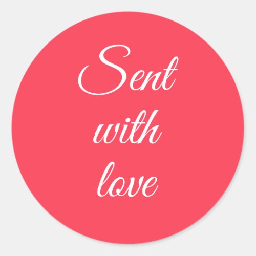 Stylish Script Cute Love Red Quotes Classic Round Sticker