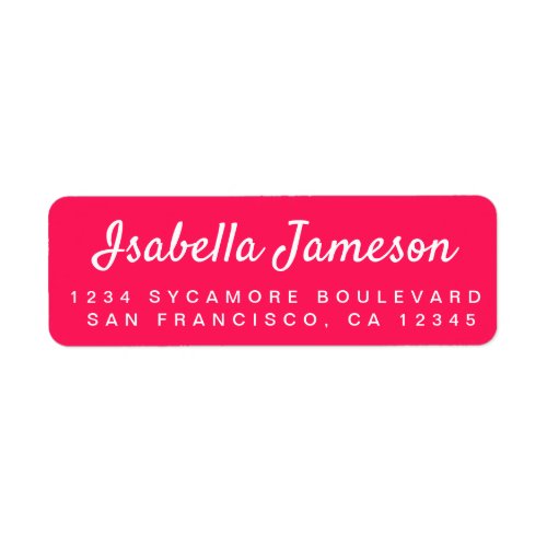 Stylish Script Diva Pink Monogram Return Address Label