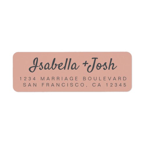 Stylish Script Dusty Pink Wedding Return Address Label