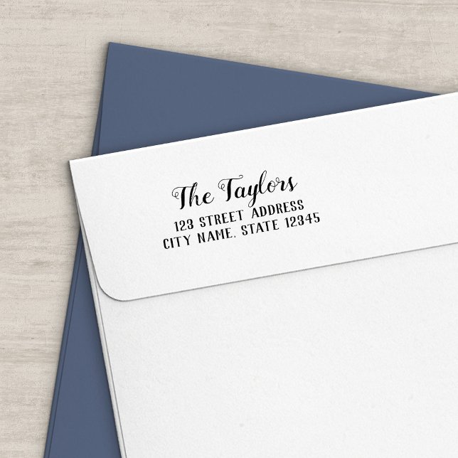 Stylish Script Family Name Return Address Self-inking Stamp (Creator Uploaded)