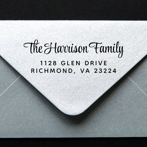 Stylish Script Family Return Address Self_inking Stamp