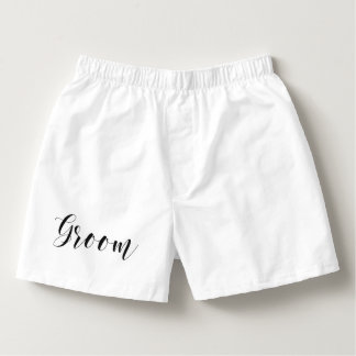 Stylish Script Groom Boxers
