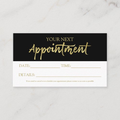 Stylish Script Hand Lettered Appointment Card