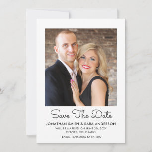 Stylish Script Minimal Save The Date Photo