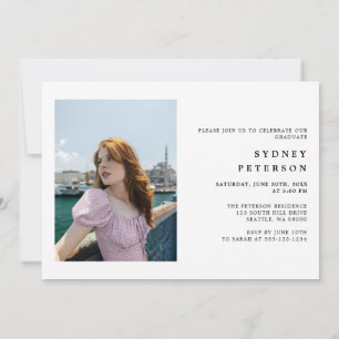 Stylish Script Modern 2 Photo Graduation Party Invitation