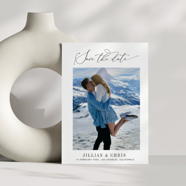 stylish script modern photo save the date card (Creator Uploaded)