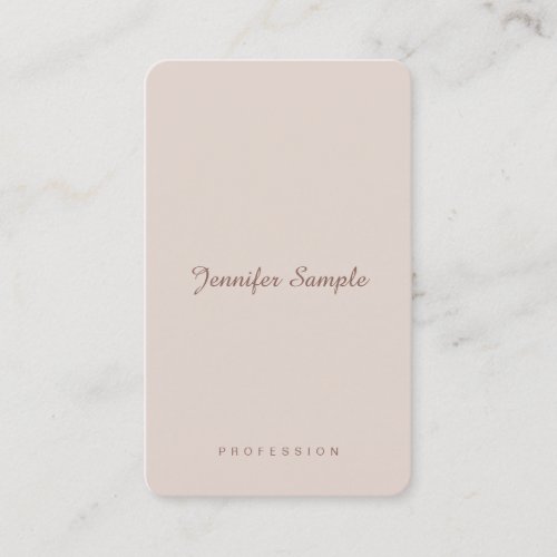 Stylish Script Modern Professional Simple Plain Business Card