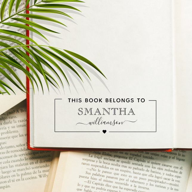 Stylish Script Modern This Book Belongs to Self-inking Stamp (Creator Uploaded)