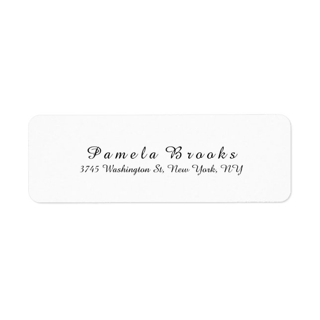 Stylish Script Modern White Plain Elegant Unique Label (Front)