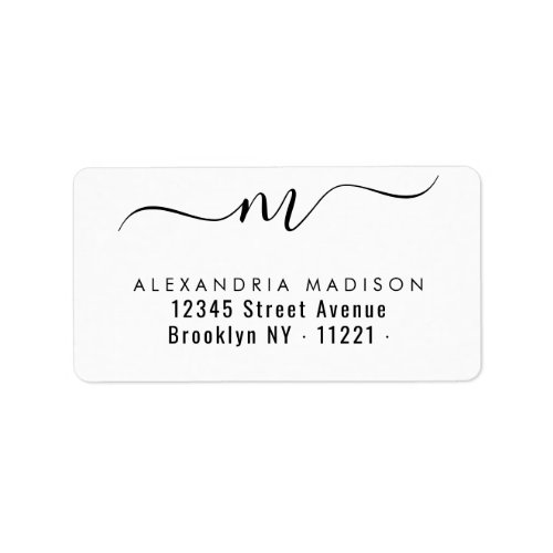 Stylish Script Monogram Black Modern Typography Label