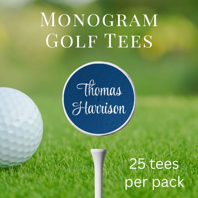 Stylish Script Monogram Golf Tees (Creator Uploaded)