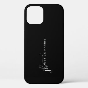 Stylish Script Monogram Modern Minimalist Case-Mat iPhone 12 Case