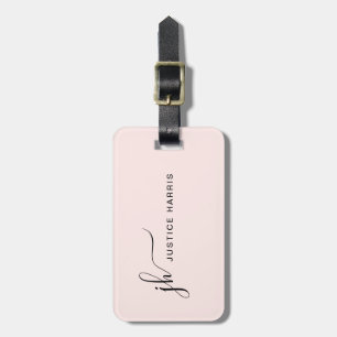 Stylish Script Monogram Modern Personalized Luggage Tag