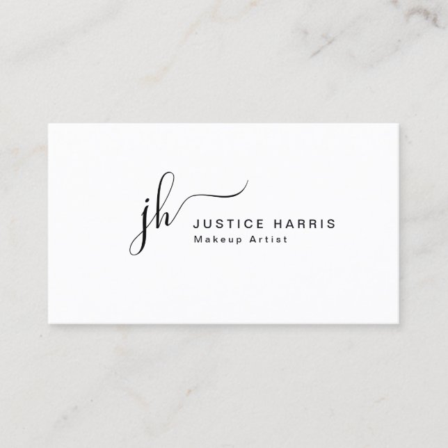 Stylish Script Monogram Modern Professional Business Card (Front)