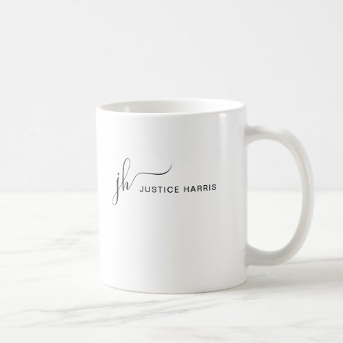 Stylish Script Monogram Modern Simple Personalized Coffee Mug