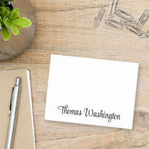 Stylish Script Monogram Name Post-it Notes