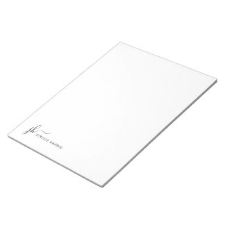 Stylish Script Monogram Personalized Stationery Notepad