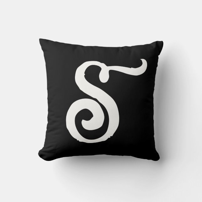 STYLISH SCRIPT MONOGRAM Throw Pillow (Front)