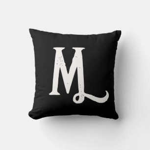 STYLISH SCRIPT MONOGRAM Throw Pillow