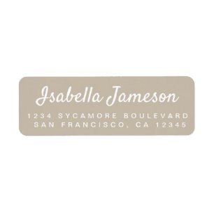 Stylish Script Name Gray Return Address Label