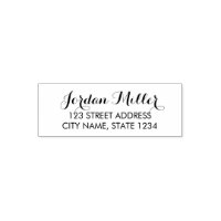 Stylish Script Name Home Address Self-inking Stamp