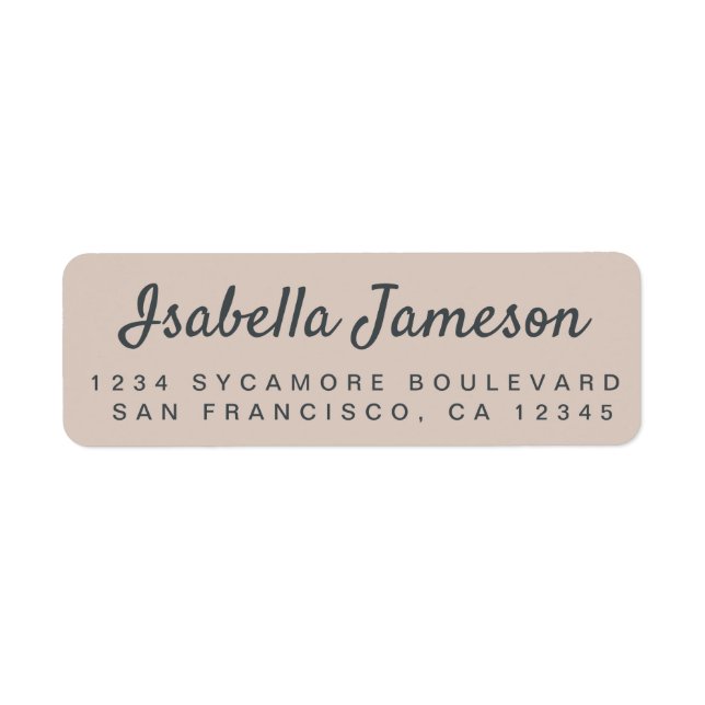 Stylish Script Name Pastel Purple Return Address Label (Front)