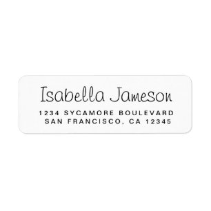 Stylish Script Name Return Address Label